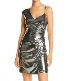 BCBGMaxazria Gunmetal Metallic Mini Party Dress
