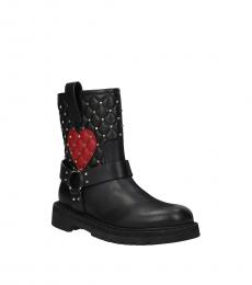 Valentino Garavani Black Studded Ankle Boots