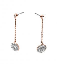 Michael Kors Rose Gold Crystal Disc Drop Earrings