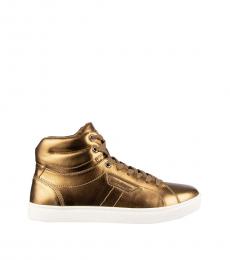 Dolce & Gabbana Gold Hi Top Sneakers