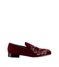 Dolce & Gabbana Red Bee Crown Loafers