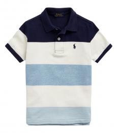Ralph Lauren Little Boys Blue Multi Striped Mesh Polo