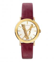 Versace Red V Virtus Logo Watch