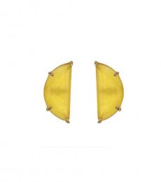Yellow Half Moon Earrings