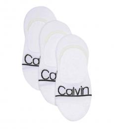 Calvin Klein White Logo - Pack-3 Liner Socks
