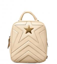 Beige Star Small Backpack