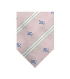 Burberry Light Pink Grey Strip Logo Tie