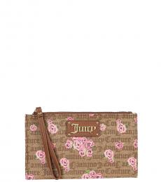 Juicy Couture Brown Heart To Heart Wristlet