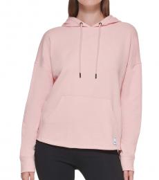DKNY Light Coral Long Sleeve Patch Hoodie