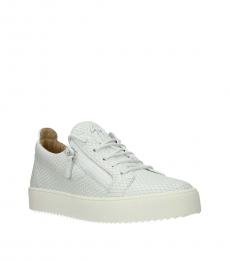 Giuseppe Zanotti White Leather Low Top Sneakers