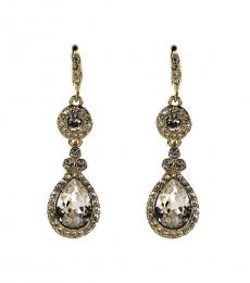 Givenchy Golden Crystal Drop Earrings