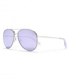 Light Purple Overlay Aviator Sunglasses