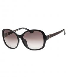 Ferragamo Black Gradient Round Sunglasses