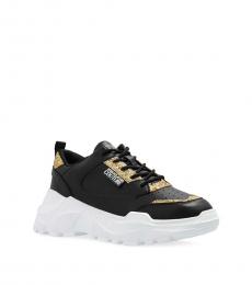 Versace Jeans Couture Black Logo Glitter Sneakers