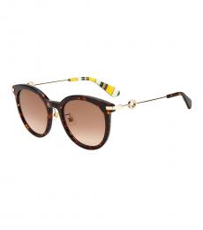 Kate Spade Brown Havana Round Sunglasses