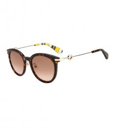 Kate Spade Brown Havana Round Sunglasses