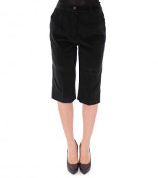Black Solid Casual Shorts