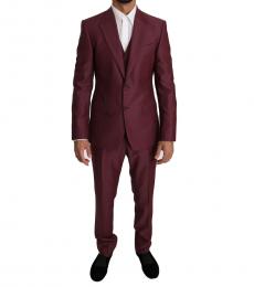 Dolce & Gabbana Cherry Wool 3 Piece Double Breasted Suit
