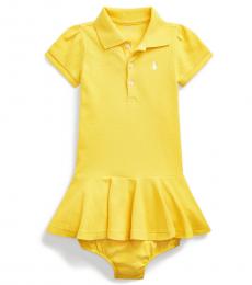 Ralph Lauren Baby Girls Lemon Rind Pique Polo Dress