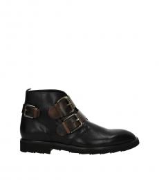 Dolce & Gabbana Black Brown Buckle Closure Boots