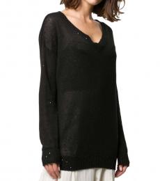 Brunello Cucinelli Black Sequin-Embellished Loose-Fit Jumper