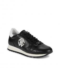 Roberto Cavalli Black Firenze Leather Sneakers