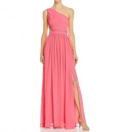 BCBGMaxazria Light Begonia Pleated Formal Evening Dress