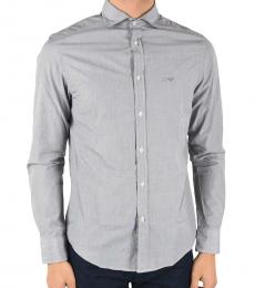 Armani Jeans Light Grey Cotton Popeline Shirt