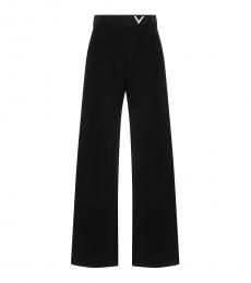 Valentino Garavani Black Metallic Logo Jersey Pants