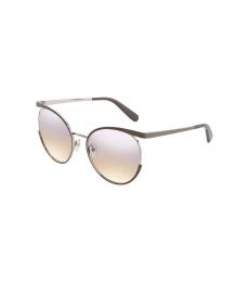 Salvatore Ferragamo Havana Grey Round Logo Sunglasses
