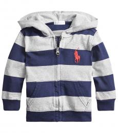 Ralph Lauren Baby Boys Andover Heather Striped Hoodie