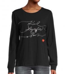 Karl Lagerfeld Black Stripe Long-Sleeve T-Shirt