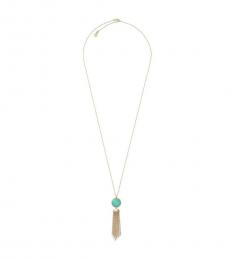 Michael Kors Golden Blue Jade Crystal Necklace