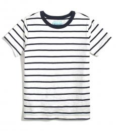 Little Girls Ivory Classic Striped T-Shirt