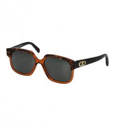 Leopard Printed Square Sunglasses