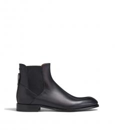 Ermenegildo Zegna Black Leather Ankle Boots
