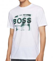 White Mixed-Print Logo T-Shirt