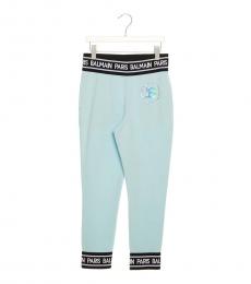 Balmain Little Girls Light Blue Logo Sweatpants