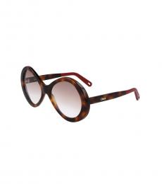 Chloe Dark Brown Oval Sunglasses