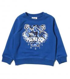 Kenzo Little Boys Blue Tiger Head Sweatshirt