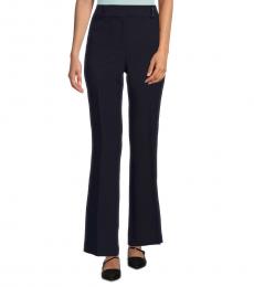 Karl Lagerfeld Navy Blue Solid Pleated Pants