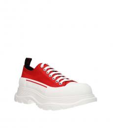 Alexander McQueen Red White Low Top Sneakers