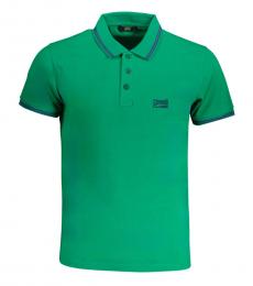 Cavalli Class Green Embroidered Logo Polo