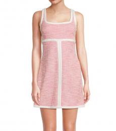 Karl Lagerfeld Pink Square Neck Sleeveless Minidress
