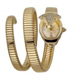 Just Cavalli Golden Snake Cover Dial Watch