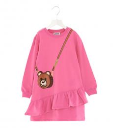 Moschino Girls Fuchsia Teddy Bear Dress