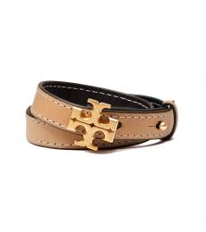 Tory Burch Vachetta-Black Double-Wrap Bracelet