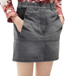 Dark Grey Denim Mini Skirt