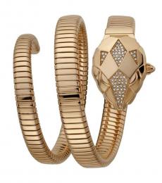 Just Cavalli Rose Gold Snake Cover Dial Watch