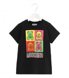 Moschino Little Girls Black Teddy Bear T-Shirts